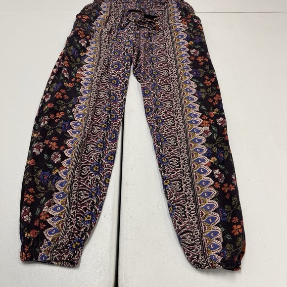 Angie Pants Mixed Boho Print Pull On Joggers Size S Hippie Festival Coachella - Picture 2 of 16